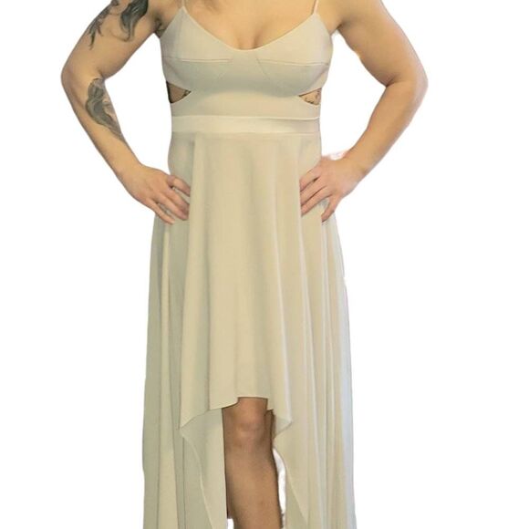 Halston Heritage Dresses & Skirts - HALSTON NWT Cream Coloured Asymmetrical Dress Final Discount